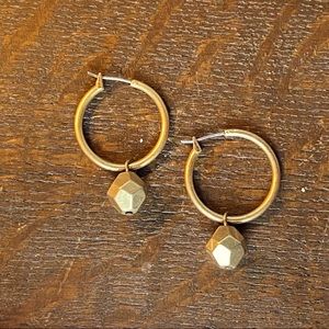 2/$20 Brass/bronze look hoop earrings with drop